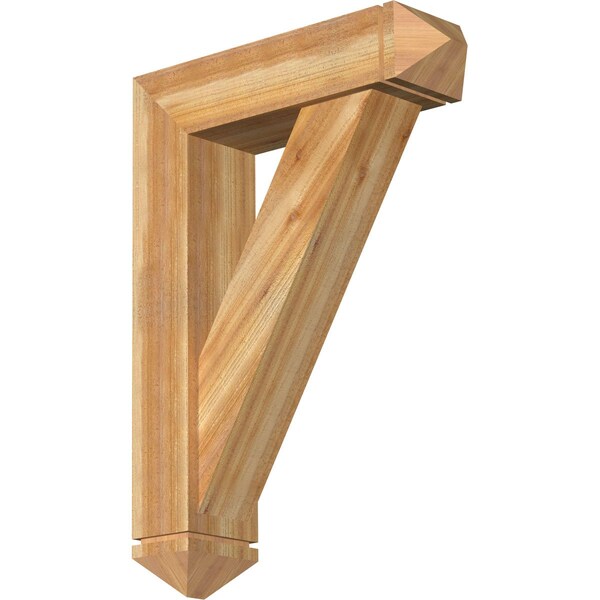 Ekena Millwork Traditional Arts and Crafts Rough Sawn Bracket w/ Offset Brace, Western Red Cedar, 8"W x 30"D x 42"H BKT0806X30X42TRA03RWR - main